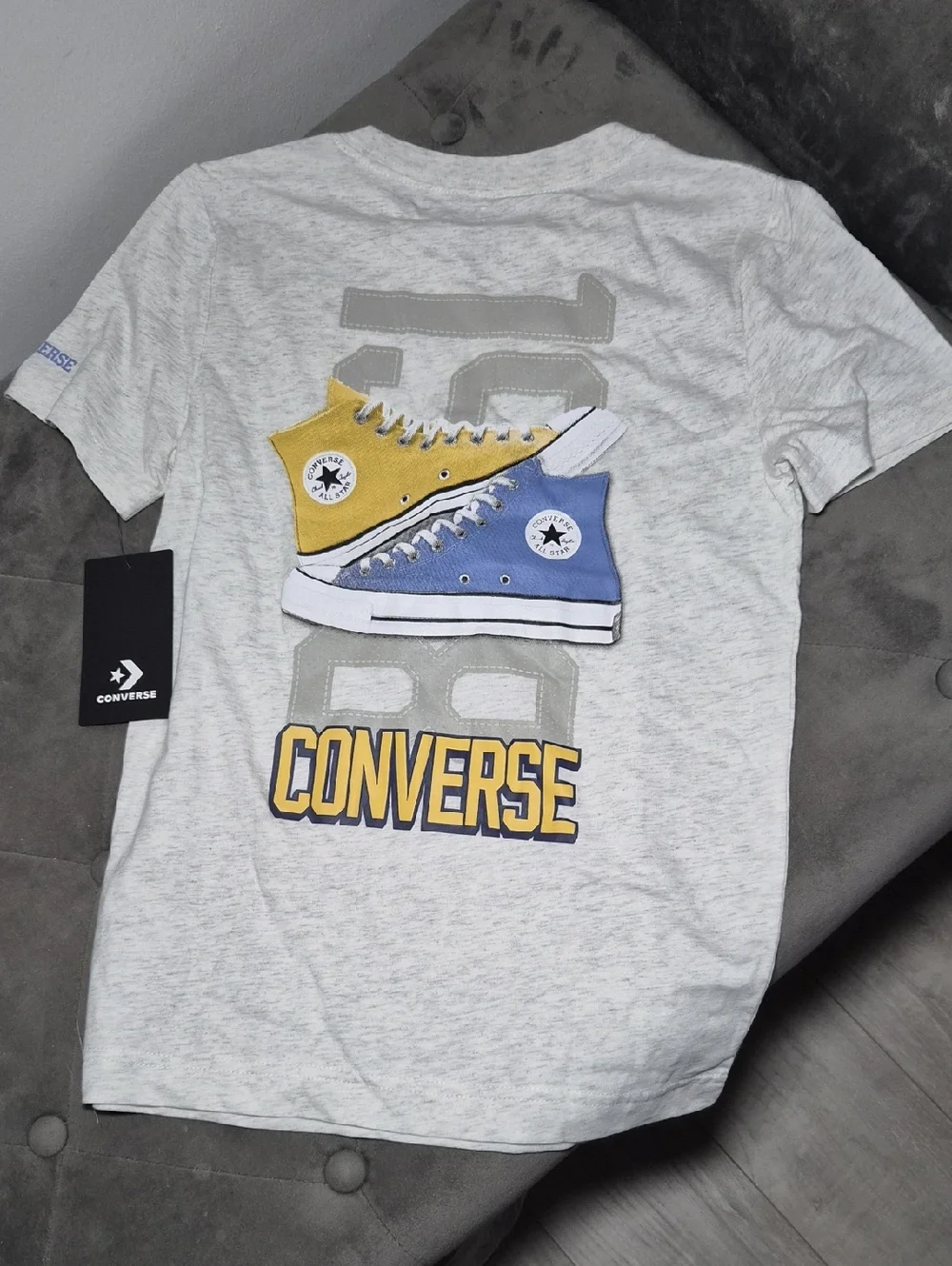 Converse Graphic Tee with Yellow & Blue Sneaker Print